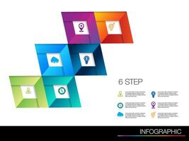 infographie modèle 6 étape pour affaires vecteur