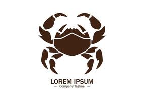 Crabe cuisine logo conception icône silhouette isolé vecteur