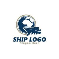 navire logo modèle conception illustration vecteur