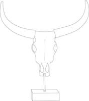 taureau crâne avec cornes, originaire de les Américains signe, plat illustration isolé sur le blanc Contexte vecteur