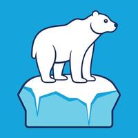 une polaire ours sur une petit iceberg, représentant le urgent problème de climat changement et ses impact sur faune vecteur