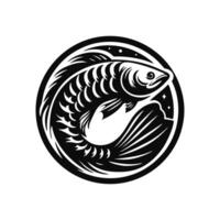 arowana logo icône. arowana poisson logo illustration conception vecteur