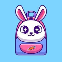 mignonne lapin sac dessin animé vecteur