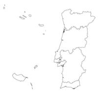 carte de Régions de le Portugal. illustration. vecteur