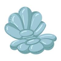 une nager cercle dans le forme de un ouvert coquille, une grand flottant gonflable coquillage. cette bleu coussin flotte est parfait pour une été à thème bassin faire la fête. isolé illustration vecteur