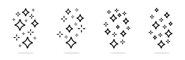 étoiles briller. poussière d'étoiles. scintillait étoile Icônes. pétillant magique poussière. étoiles scintille . scintillait étoiles. vecteur