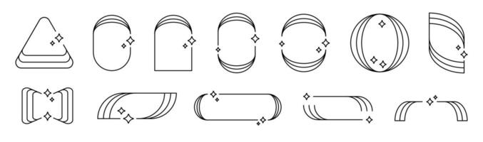décoratif cadres, frontière formes. décoratif cadres ensemble. ancien cadres ensemble. Décotarion cadres illustration. vecteur