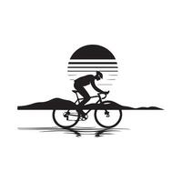 cyclisme club silhouette logo conception art Stock images vecteur