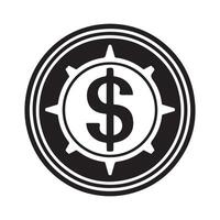 dollar signe icône conception dans cercle isolé sur blanc Contexte . argent icône Stock image vecteur