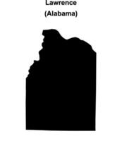 Lawrence comté, Alabama Vide contour carte vecteur