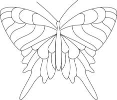 papillon ligne main tiré illustration. la nature sauvage animal griffonnage. fleuri insectes linéaire dessin pour tatouage, coloration pages, imprimer, logo. modifiable accident vasculaire cérébral. vecteur