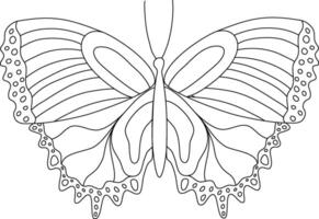 papillon ligne main tiré illustration. la nature sauvage animal griffonnage. fleuri insectes linéaire dessin pour tatouage, coloration pages, imprimer, logo. modifiable accident vasculaire cérébral. vecteur