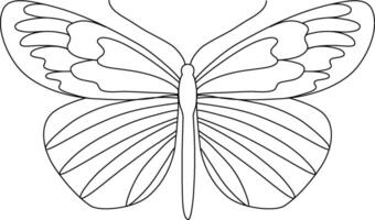 papillon ligne main tiré illustration. la nature sauvage animal griffonnage. fleuri insectes linéaire dessin pour tatouage, coloration pages, imprimer, logo. modifiable accident vasculaire cérébral. vecteur