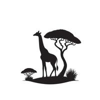 girafe silhouette conception. girafe logo, girafe illustration. vecteur