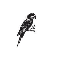 perroquet silhouette sur blanc Contexte. des oiseaux silhouette. perroquet logo, illustration vecteur