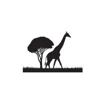 girafe silhouette conception. girafe logo, girafe illustration. vecteur