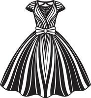 illustration de une femmes robe noir et blanc vecteur