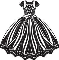 illustration de une femmes robe noir et blanc vecteur