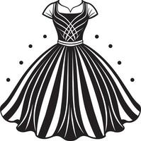 illustration de une femmes robe noir et blanc vecteur