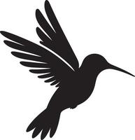 en volant colibris silhouette isolé sur blanc Contexte vecteur