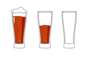 Bière des lunettes ensemble. foncé Bière ou ale. vecteur