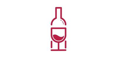 logo conception pour du vin bouteilles et lunettes, vigne. logo conception icône, symbole, créatif, idée. vecteur