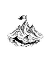 Montagne forme isolé sur blanc Contexte illustration. Montagne collines graphique silhouette gratuit vecteur