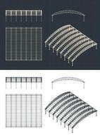 grand hangar plans vecteur