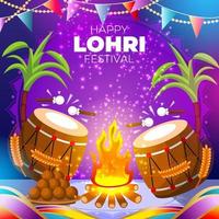 fond de lohri heureux vecteur