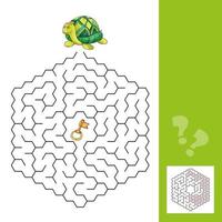 tortue et la clé d'or - jeu de labyrinthe pour enfants avec réponse vecteur