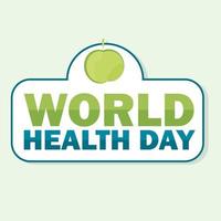 carte de la journée mondiale de la santé. illustration vectorielle avec pomme verte et texte vecteur