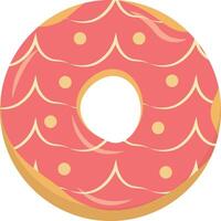 sucré Donut isolé sur blanc Contexte. mignonne dessin animé conception et formes. vecteur