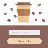 modèle pour s'abonner à une newsletter - concept créatif moderne de café vecteur