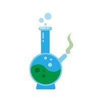 bong pour fumer de la marijuana symbole de l'herbe dessin animé plat illustration vecteur isolé sur fond blanc