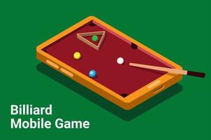 billard mobile smartphone jeu illustration isométrique vecteur