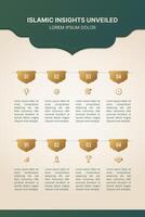 islamique infographie conception modèle avec arabe conception éléments et 8 Les données points les options vecteur