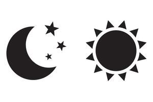 Soleil lune icône illustration isolé signe symbole. vecteur