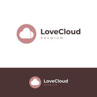 l'amour nuage logo concept avec négatif espace style et Facile vecteur
