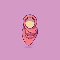 hijab style pour femmes Facile dessin animé illustration islamique vacances concept icône isolé vecteur
