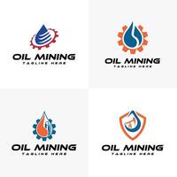 pétrole exploitation minière logo conception collection ensemble moderne minimal Créatif modèle vecteur
