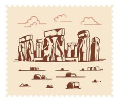 stonehenge pierre paysage. illustration vecteur