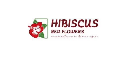 abstrait rouge hibiscus fleur logo conception illustration vecteur