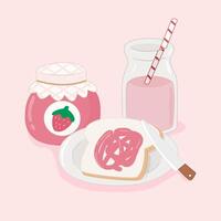 fraise petit déjeuner illustration vecteur