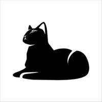 noir chat silhouette dans divers modes de pose vecteur