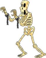 squelette fantôme dessin animé personnage en marchant vecteur
