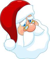 triste Père Noël claus visage portrait dessin animé personnage vecteur
