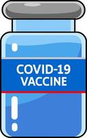 dessin animé coronavirus covid-19 vaccin bouteille icône vecteur