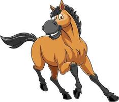 sauvage cheval dessin animé mascotte personnage fonctionnement vecteur