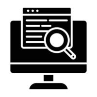 icône de glyphe de recherche en ligne vecteur
