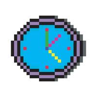 mur l'horloge dans pixel art style vecteur